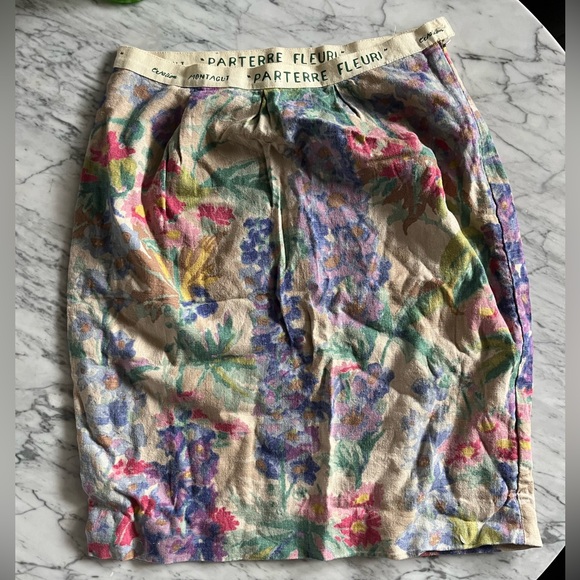 Floral Linen Blend Skirt - Picture 4 of 7